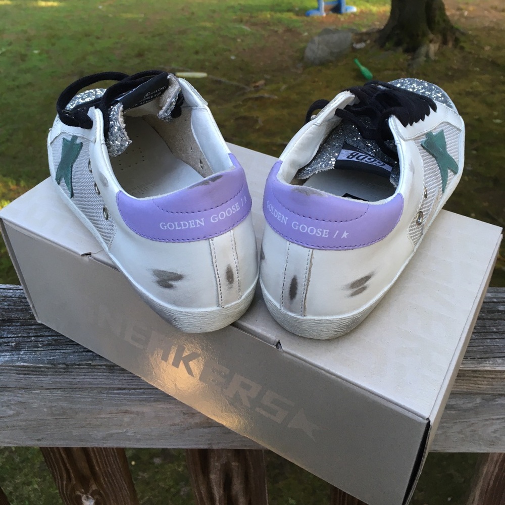 Golden Goose Superstar Silver Glitter/Cord Gum NIB - Picture 5 of 10